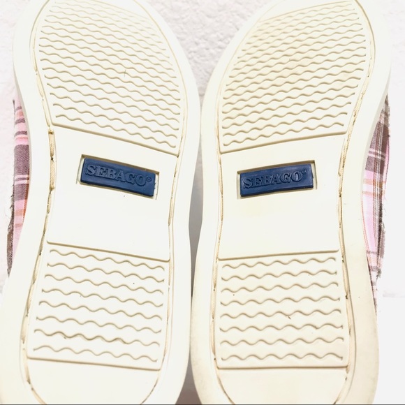 NEW Sebago Seashore Two-Eye Boat Shoe, Pink Plaid - Picture 7 of 8